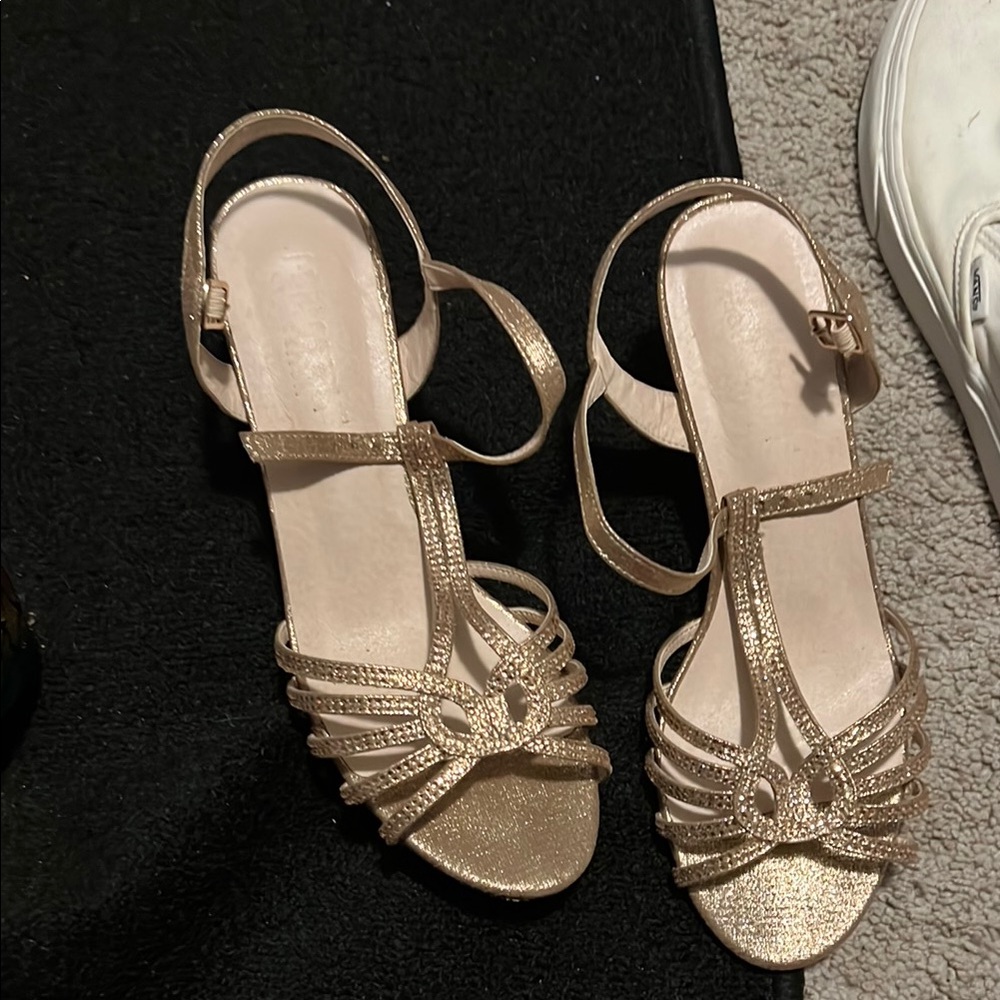 Elegant Gold Strappy Heels